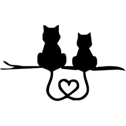 GoedeDoelen.Shop | (Auto) Sticker Kattenliefde Zwart | Katten Sticker | Laptopsticker | Autosticker | Wandsticker | Raamsticker | WC Sticker | 12 x 14,5 cm | Wellness-House